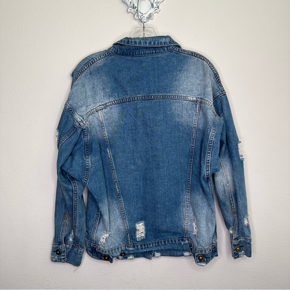 LeShop distressed denim jacket - Picture 2 of 8